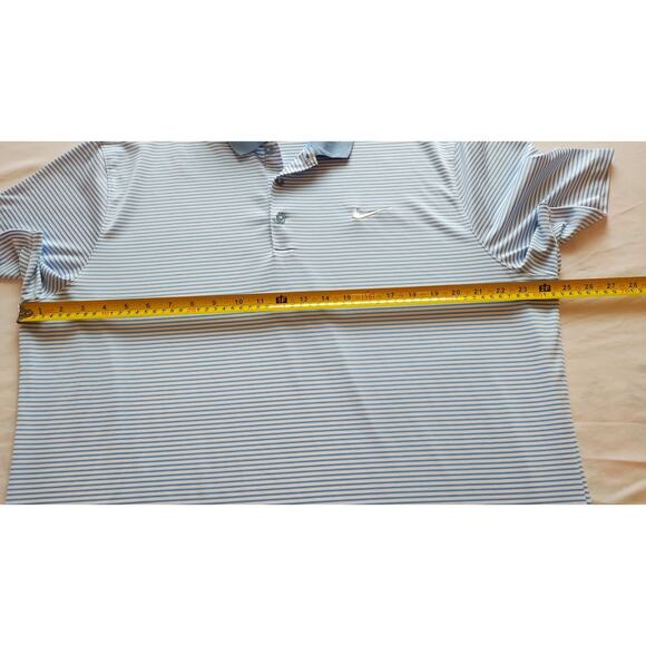 Nike Golf Dri-Fit Blue Striped Short Sleeves Polo T-shirt Size XL - Picture 8 of 11